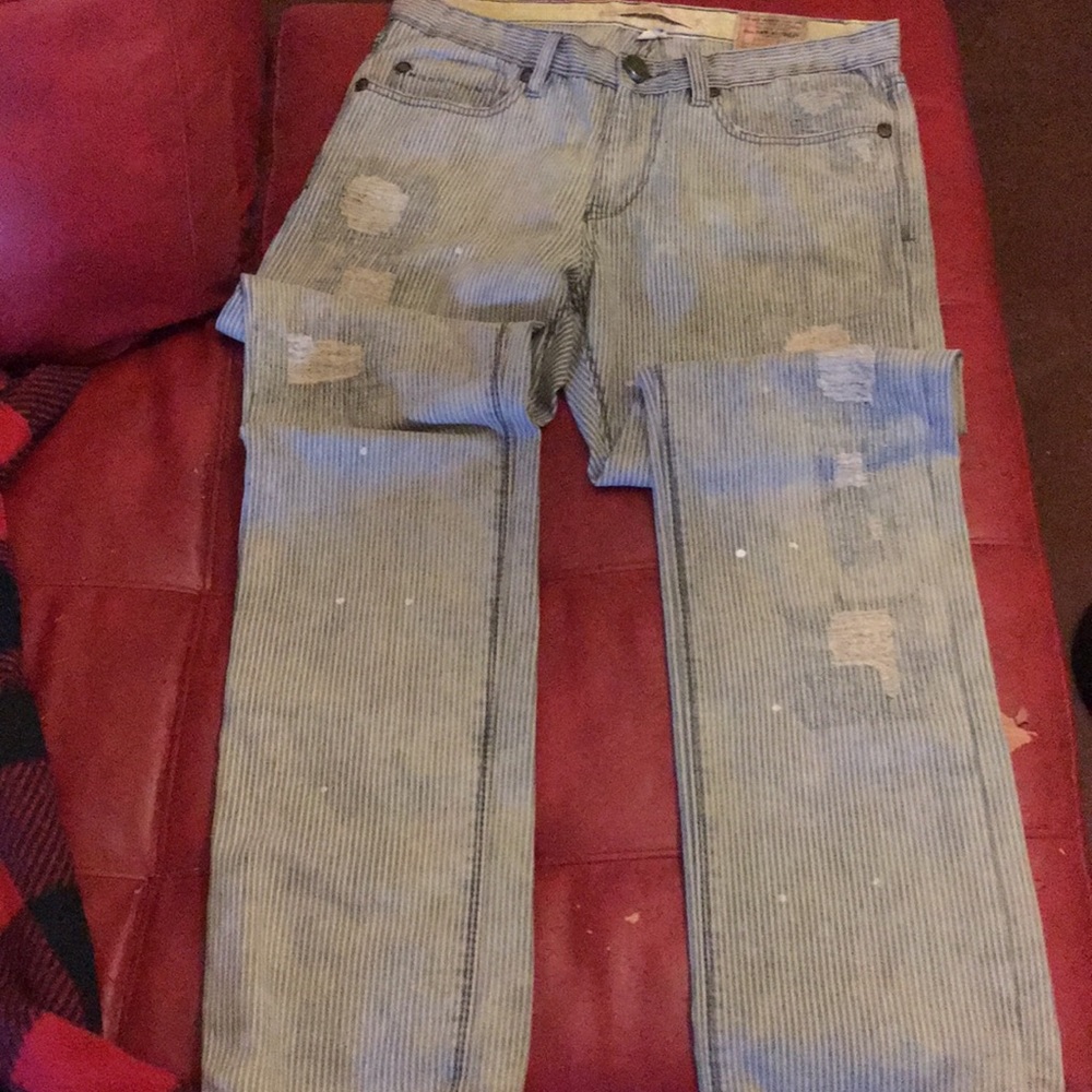 Mens Blue and White striped Cohesive&Co Jeans sz32